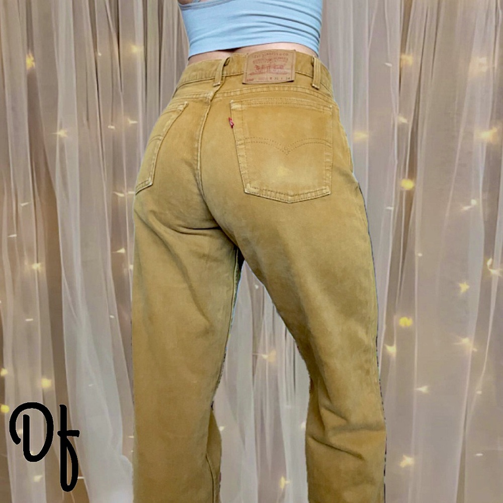 Vintage 90s 550 Levi's Women's Tapered Leg Tan Brown Jeans Size 31 Waist